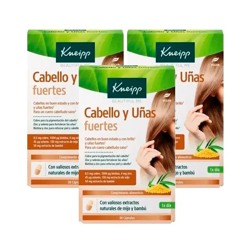 Kneipp Cabelo e Unhas Fortes, Embalagem 3 x 30 Cápsulas