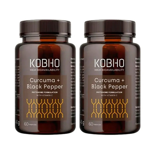 Kobho Labs Duplo Suplemento Cúrcuma + Pimenta Preta, 2 x 60 cápsulas