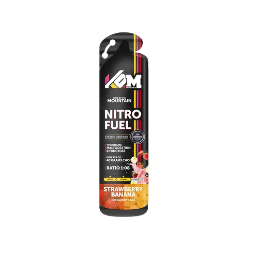 Kom Endurance Sports Nutrition Gels, caixa de 18 géis de 60g sabor morango-banana.