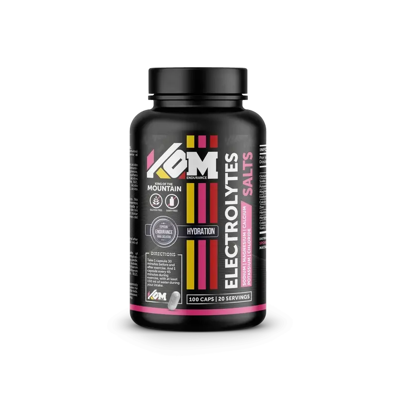 Kom Endurance Hydration Sports Nutrition, 100 cápsulas frasco de electrólitos