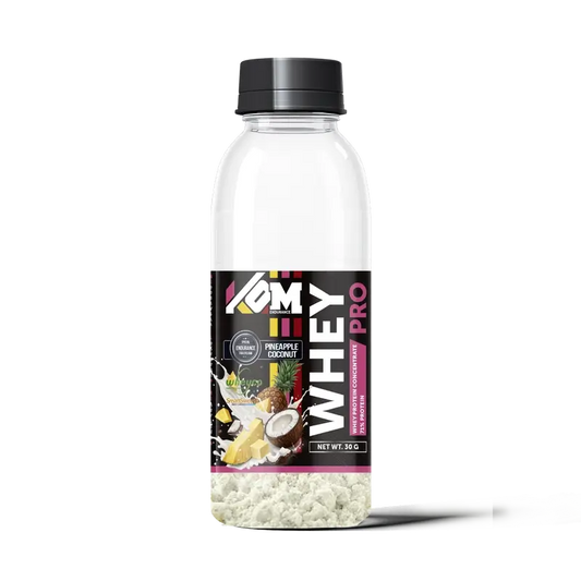 Kom Endurance Proteins Sports Nutrition , frasco de dose única de proteína de soro de leite 30g sabor ananás-coco