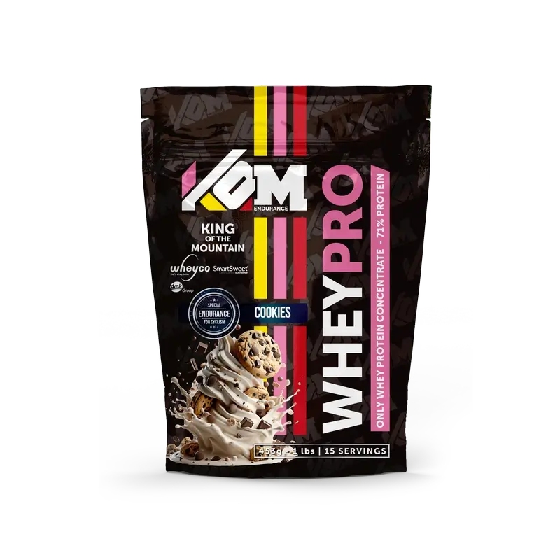 Kom Endurance Proteins Sports Nutrition , saqueta de proteína de soro de leite 453 g sabor a bolacha