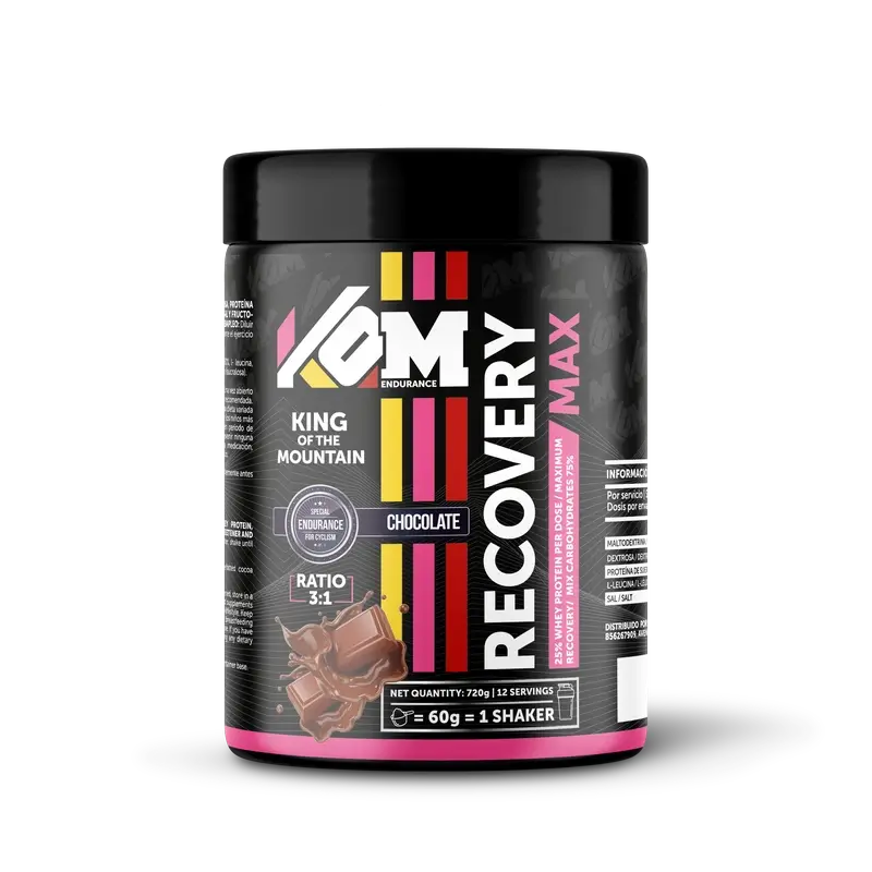 Kom Endurance Recuperator Nutrição Desportiva, 720g lata de recuperação com sabor a chocolate