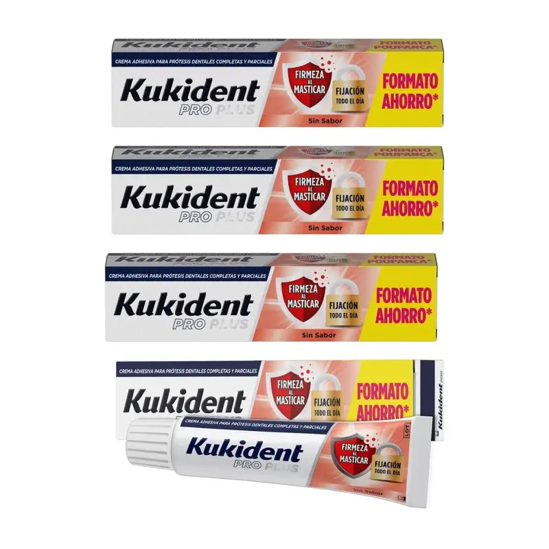 Kukident Quadruple Pro Plus Firmeza ao Mastigar, 4 x 57 Gr