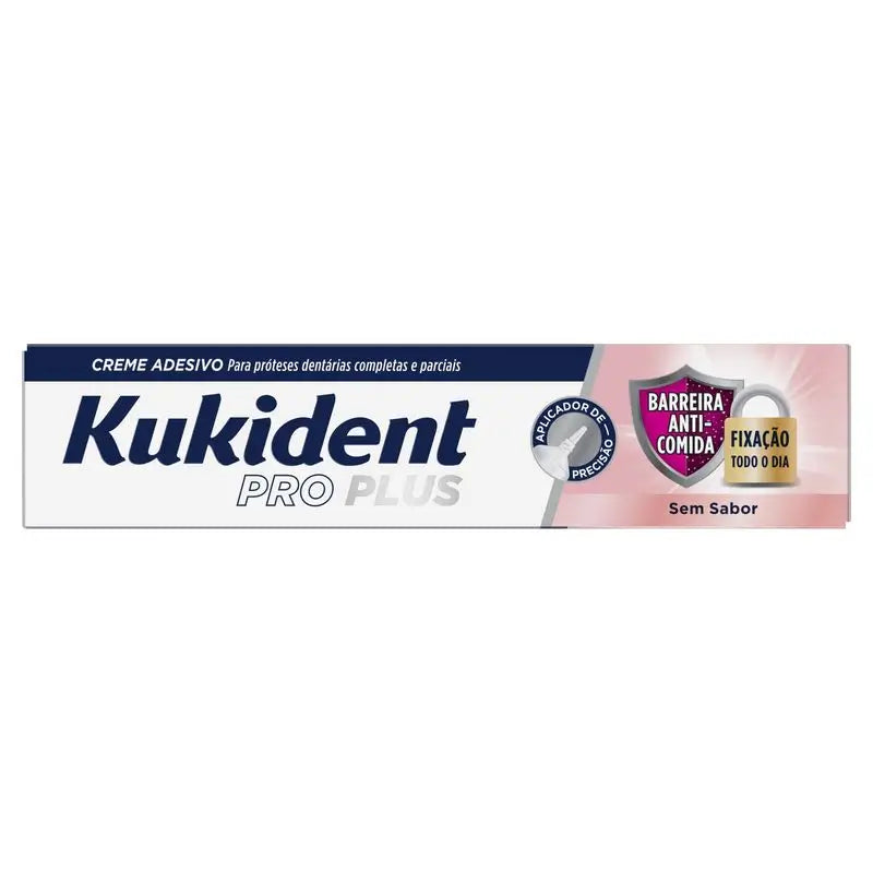 Kukident Pro Plus Barreira Anticomida Sem Sabor, 40 Gr