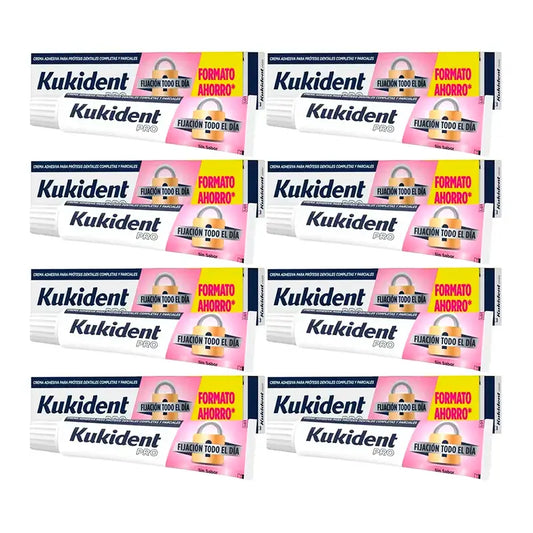 Kukident Pro Creme Adesivo para Dentaduras Completas, Embalagem 8 x 70 G
