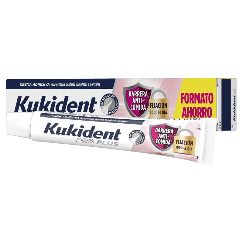 Kukident Pro Plus Barreira Anticomida Sem Sabor, 57 Gr