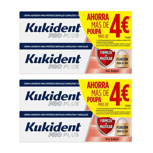 Kukident Pro Plus Apoio ao Aperto da Mastigação, Embalagem Económica, 4X40 Gr
