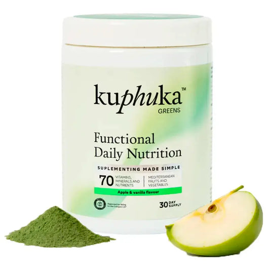 Kuphuka Greens Suplemento Nutricional 100% Natural e Holístico Maçã e Baunilha, 411 gramas