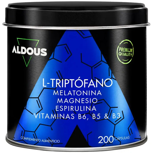 Aldous Labs L-Tryptophan Premium Melatonina 1,78 mg Magnésio, 200 cápsulas vegetarianas