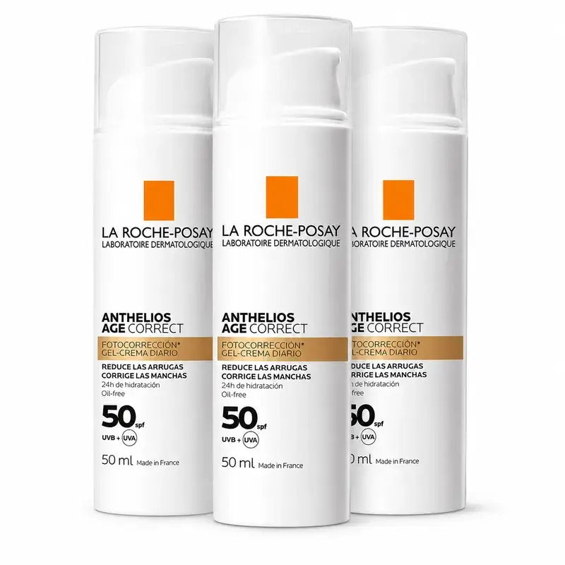 La Roche Posay Anthelios Age Corret SPF50 Gel-Creme, Embalagem 3 x 50 ml