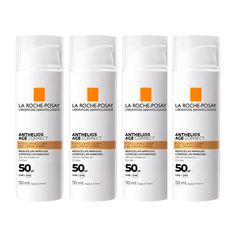 La Roche Posay Anthelios Age Corret SPF50 Gel-Creme, Embalagem 4 x 50 ml