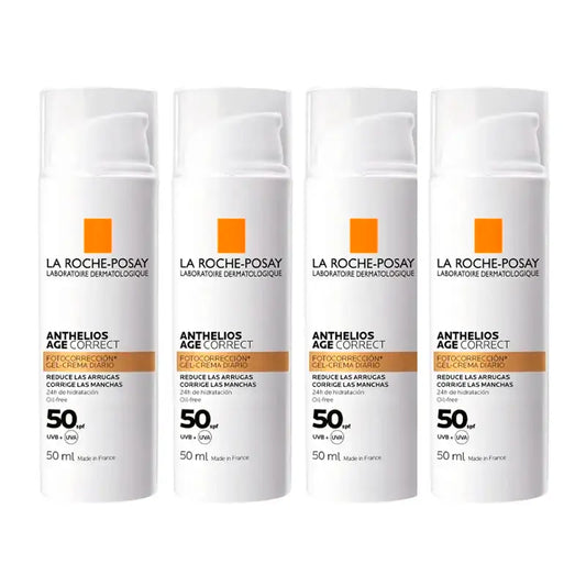 La Roche Posay Anthelios Age Corret SPF50 Gel-Creme, Embalagem 4 x 50 ml