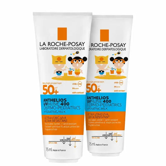 La Roche-Posay Anthelios Dermo-Pediatrics Leite Hidratante SPF 50+ Protetor Solar para Crianças Embalagem 2 x 250 ml