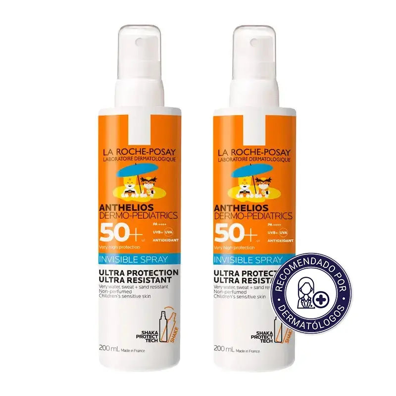 La Roche Posay Anthelios Dermo-Pediatrics Invisible Spray SPF 50+ Ultra Resistente, 2x200 ml