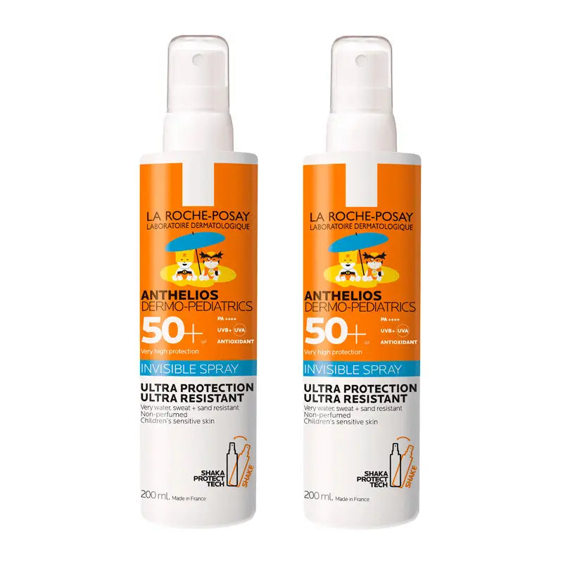 La Roche Posay Anthelios Dermo-Pediatrics Invisible Spray SPF 50+ Ultra Resistente, 2x200 ml