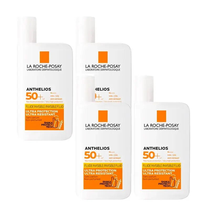 La Roche-Posay Anthelios Uv-Mune 400 Fluido Invisível SPF50+, Embalagem 4 x 50 ml