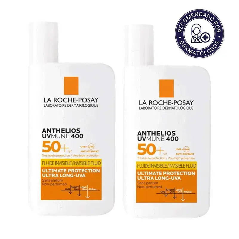 La Roche-Posay Anthelios UVMune 400 Fluido Invisível SPF50+, Duplo 2x50 ml