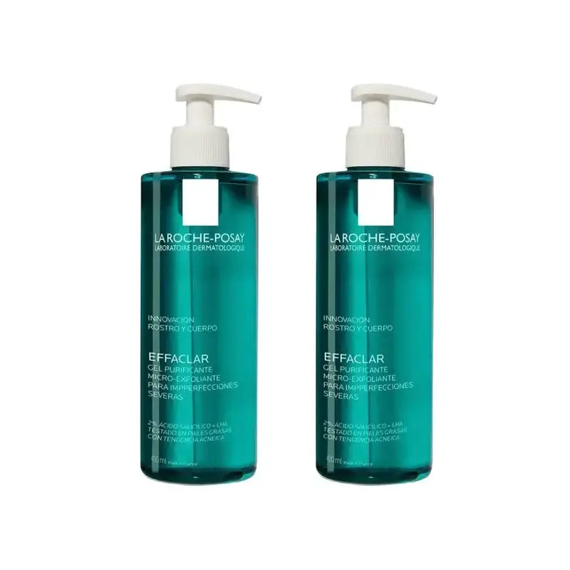 La Roche Posay Effaclar Gel Micro-Esfoliante Purificante, 2X400 Ml