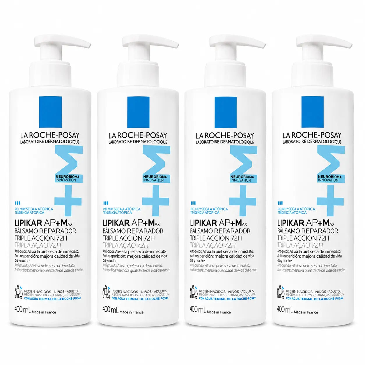 La Roche Posay Lipikar Baume Ap+M, Embalagem 4 x 400 ml