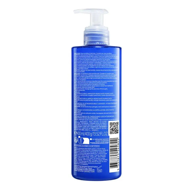 La Roche Posay Toleriane Gel de Limpeza Dupla Espuma, 400 ml