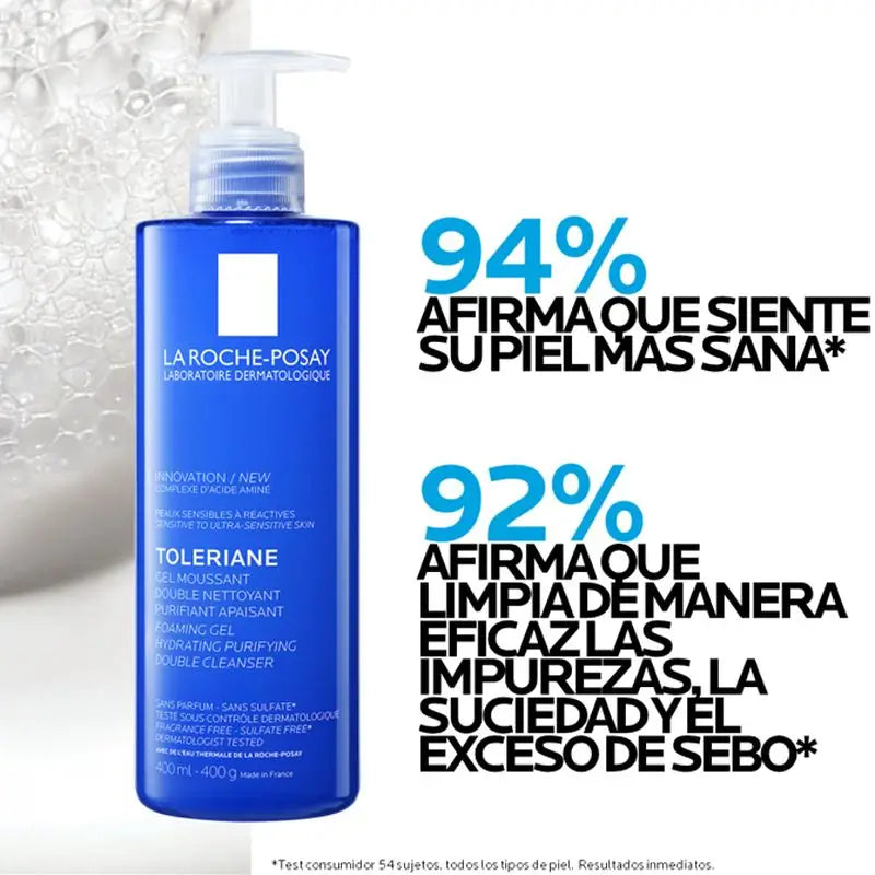 La Roche Posay Toleriane Gel de Limpeza Dupla Espuma, 400 ml