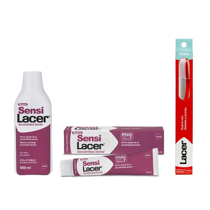 Pack Lacer Sensilacer Dentes Sensíveis (elixir bucal + pasta de dentes + escova de dentes)