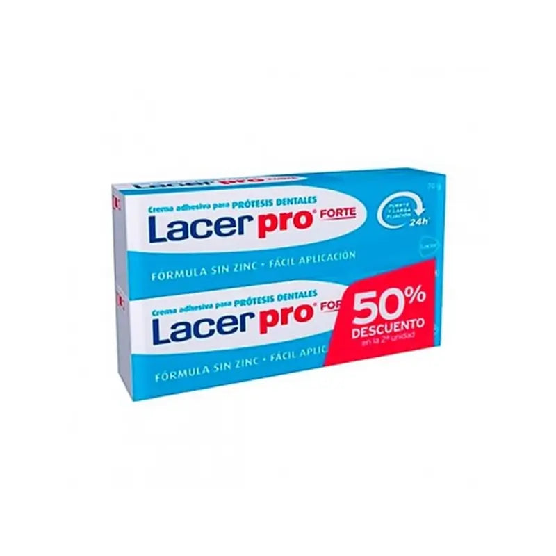 Lacer Pro Forte Creme Adesivo para Dentaduras, 70+70g