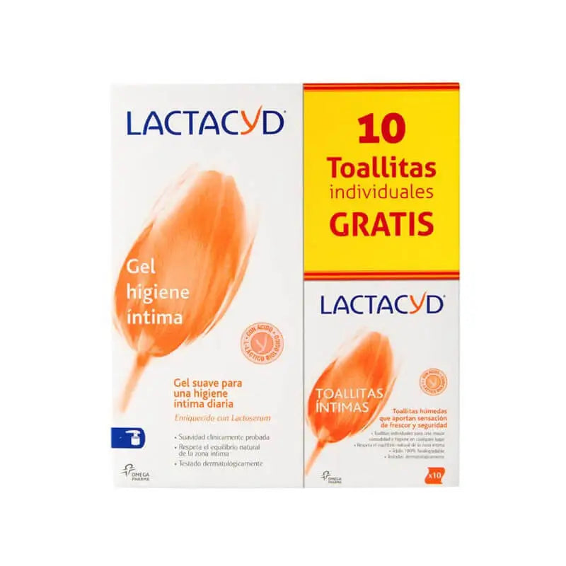 Lactacyd Pack Gel Higiene Íntima 400 ml + Oferta Toalhetes Íntimas 10 unidades