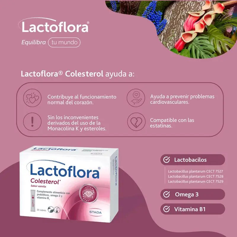 Lactoflora Colesterol Probiótico Sabor Vanilla 30 Sticks