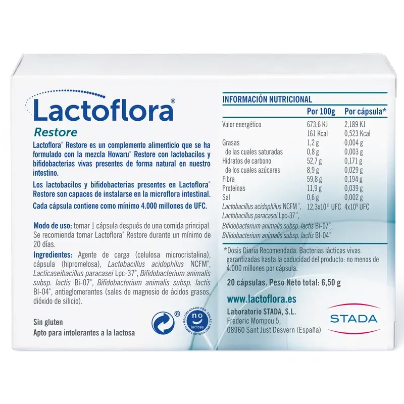 Lactoflora Restore Pack 3 x 20 cápsulas