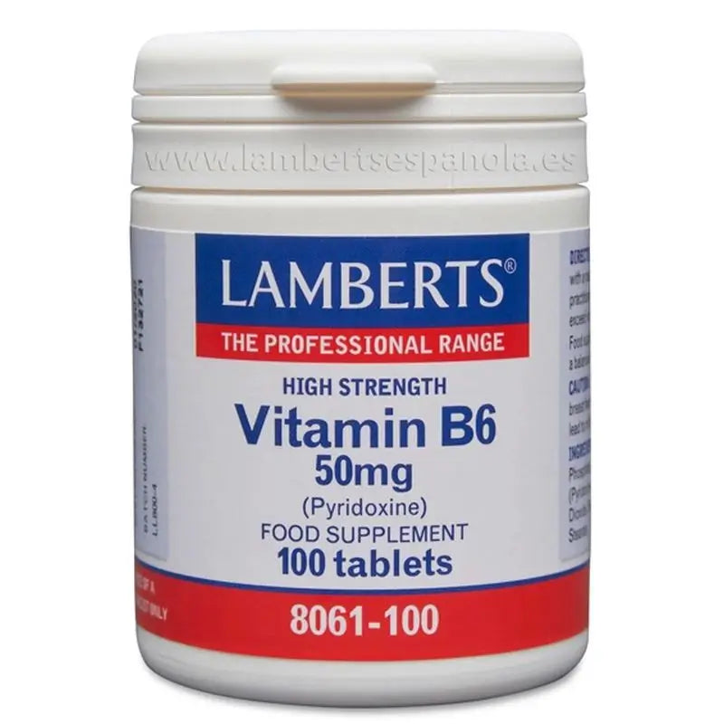 Lamberts Vitamina B6 (Piridoxina) , 100 cápsulas   