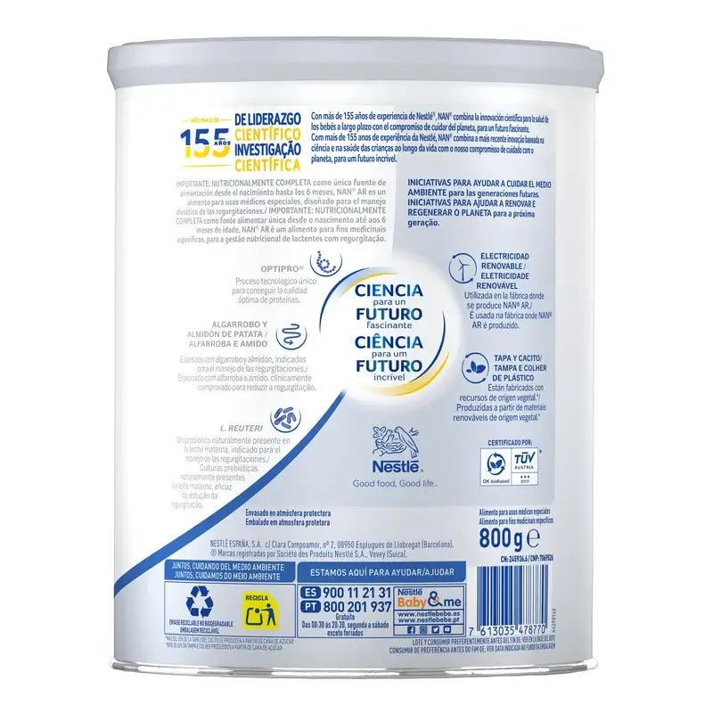 NESTLE NAN AR EXPERT LEITE PRIMEIRA IDADE 800 GR