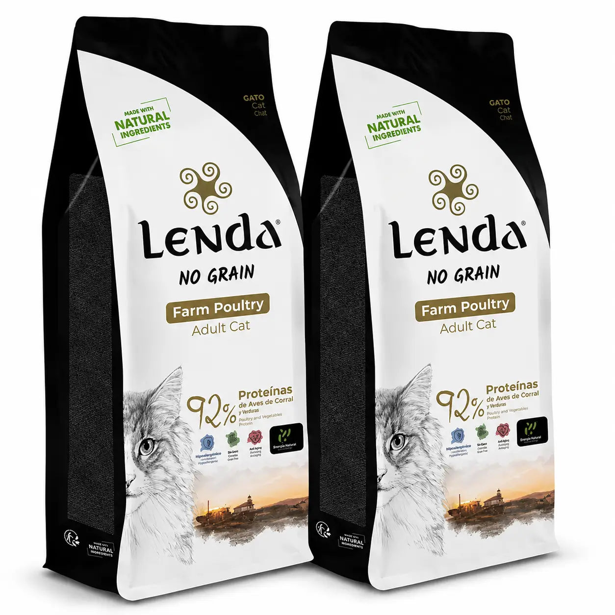 Lenda Cat Aves de capoeira sem cereais, 2 X 2 kg