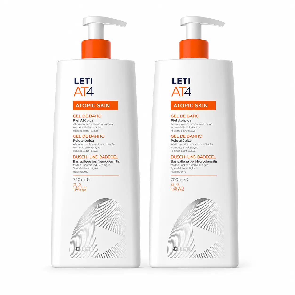 Leti AT4 Gel de Banho Dermo-Oleoso 750 ml embalagem 2