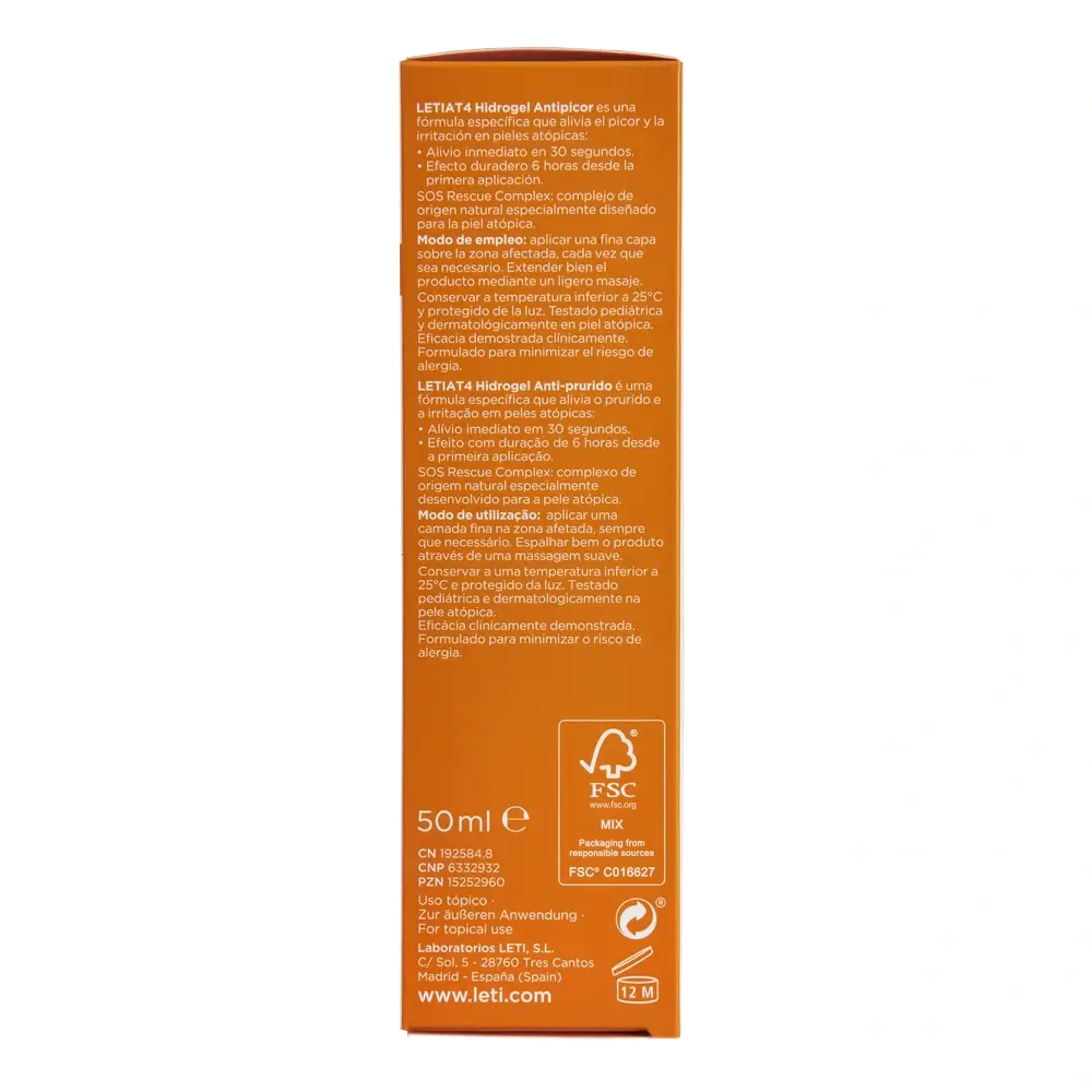 Letiat4 Hidrogel anti-coceira, 50 ml