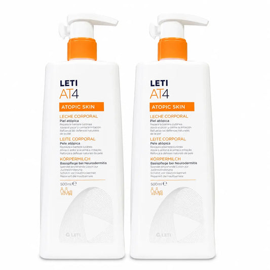 Leti At4 Leite corporal pele atópica 500 ml embalagem 2