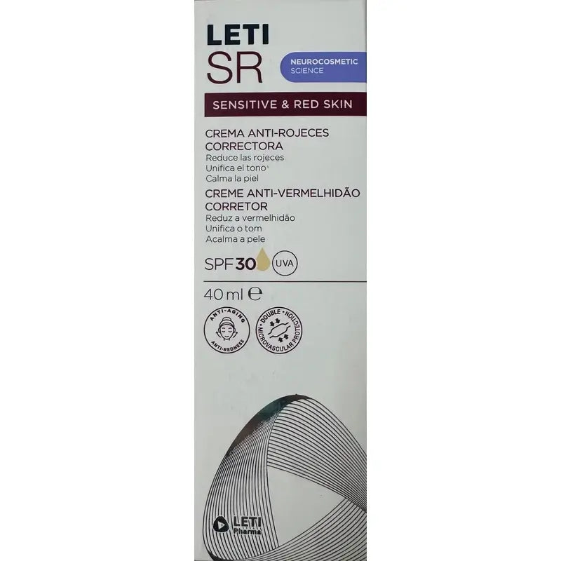 Leti Sr Creme Corretor Anti-vermelhidão Spf30 Com Cor , 40 ml