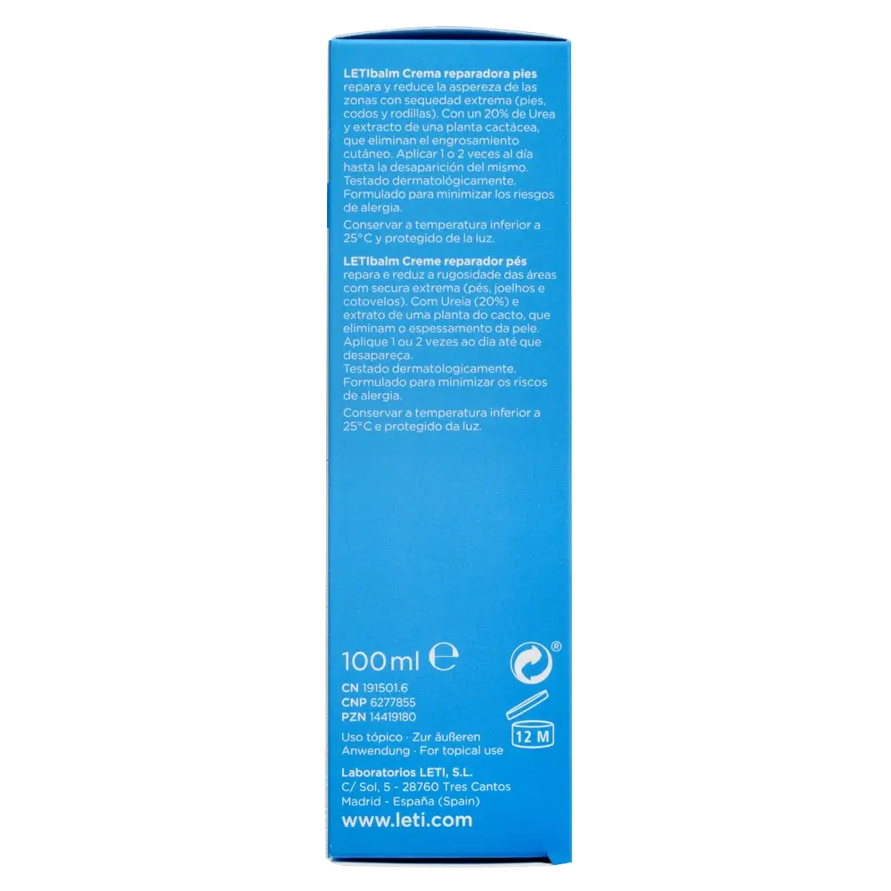 Letibalm Creme Reparador para os Pés, 100 ml