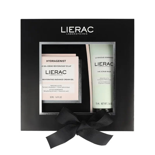 Lierac Hydragenist Creme Gel Rehidratante Iluminador + Máscara Esfoliante Caixa, 125 ml