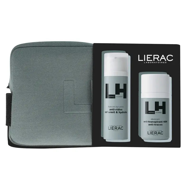 Caixa Lierac Homme Global Anti-Aging Fluid + Desodorizante, 50+50ml