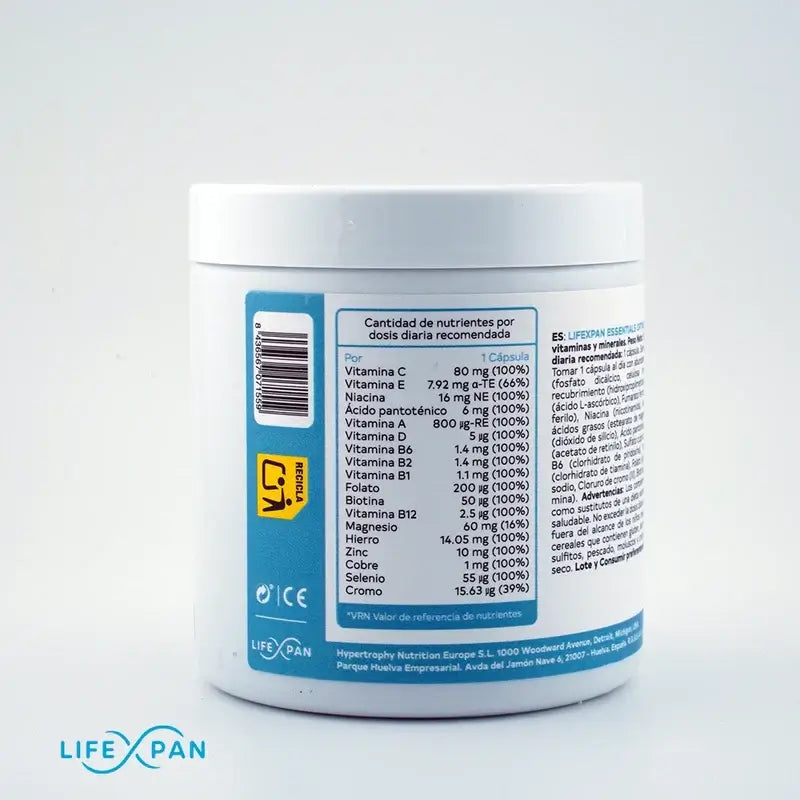 Lifexpan Optimal Essential Vitamins & Minerals , 100 cápsulas