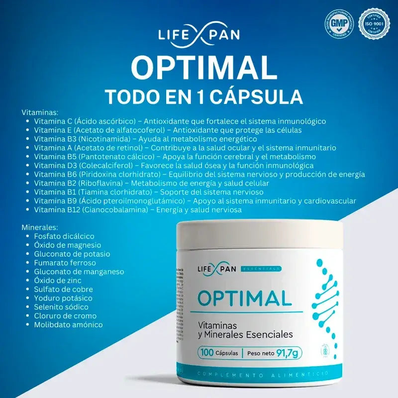 Lifexpan Optimal Essential Vitamins & Minerals , 100 cápsulas