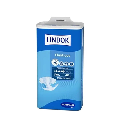 Lindor Fraldas Elásticas Dia Tamanho L, 80 unidades.