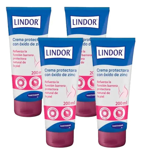 Lindor Creme Protetor da Pele, embalagem de 4 x 200 ml