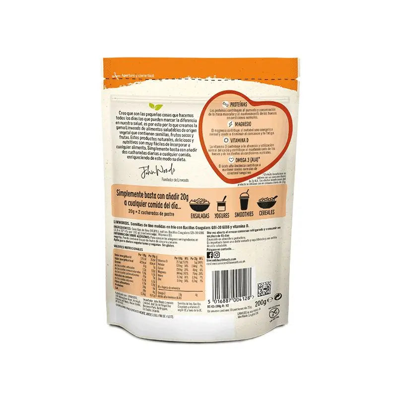 Linwoods Linhaça moída com Bacillus e Vit D 200Gr