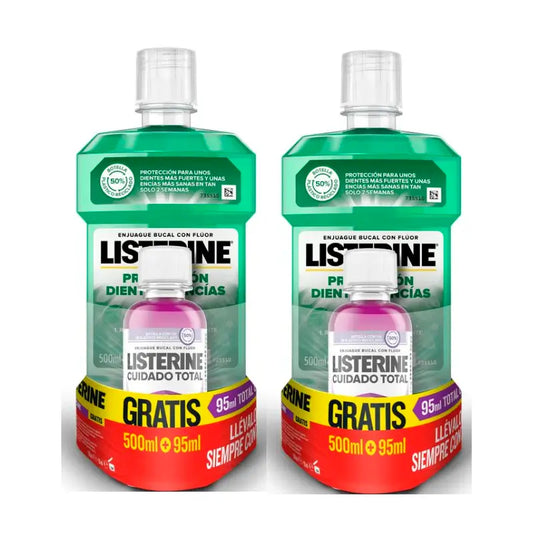 Listerine Duplo Dentes e Gengivas, 2 x 500Ml + Ct 95Ml