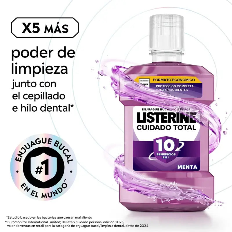 Listerine Total Care Colutório, Sabor a Hortelã-Pimenta, 1L