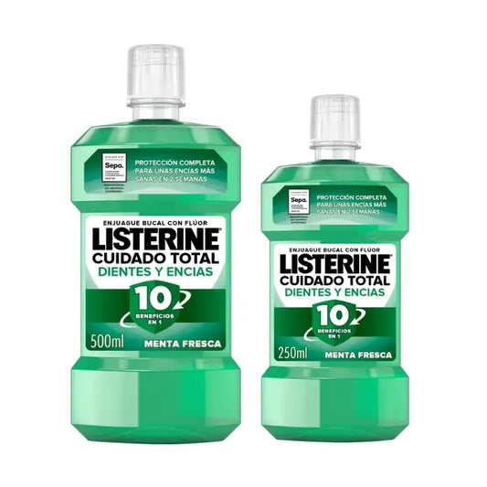 Listerine Dentes e Gengivas - Embalagem de elixir bucal 500 ml + 250 ml