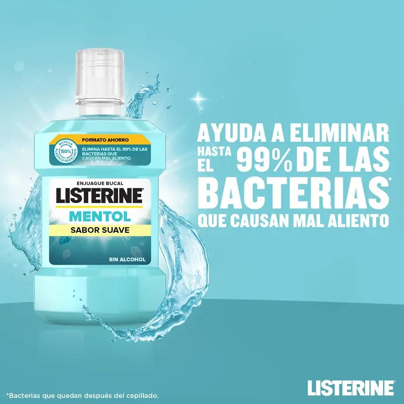 Listerine, Colutório com Mentol de Sabor Suave, 1000 ml